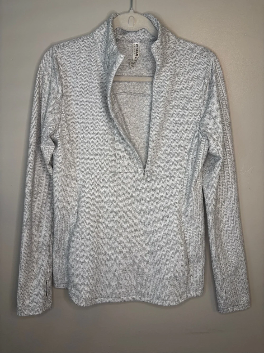 Kyodan Light Gray Heathered Quarter-Zip Turtleneck Pullover